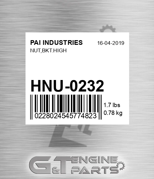 HNU-0232 Nut,bkt.high
