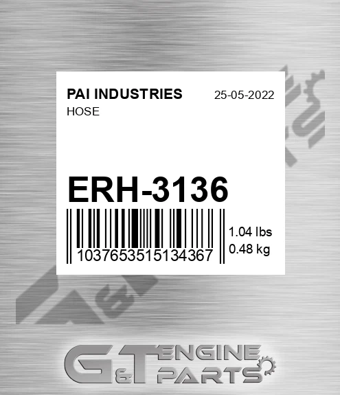 ERH-3136 Hose for PAI INDUSTRIES