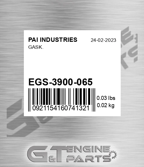 EGS-3900-065 Gask.