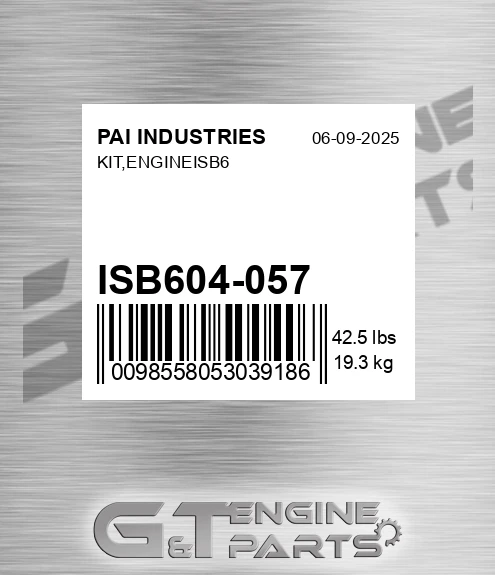 ISB604-057 Kit,engineisb6 for PAI INDUSTRIES