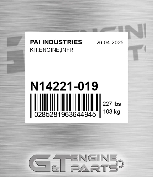 N14221-019 Kit,engine,infr for PAI INDUSTRIES