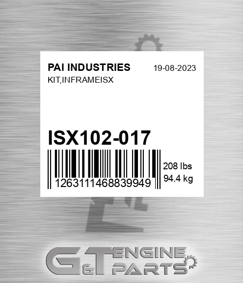 ISX102-017 Kit,inframeisx