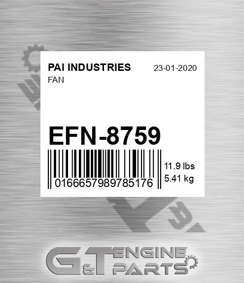 EFN-8759 Fan for PAI INDUSTRIES