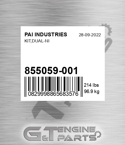 855059-001 Kit,dual-ni for PAI INDUSTRIES