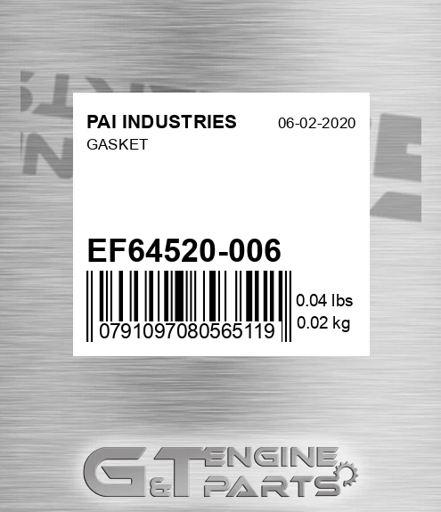EF64520-006 Gasket for PAI INDUSTRIES