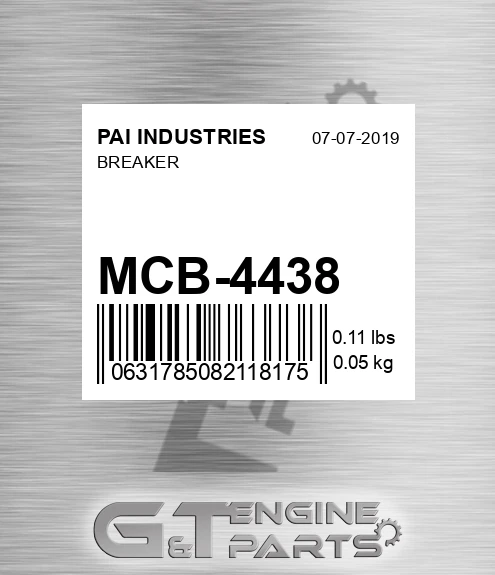 MCB-4438 Breaker for PAI INDUSTRIES