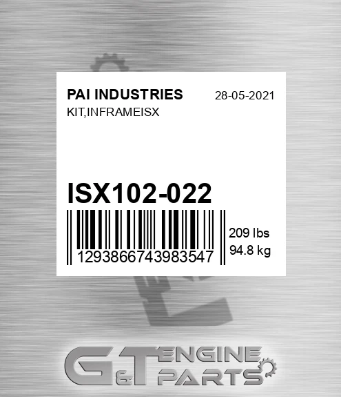 ISX102-022 Kit,inframeisx