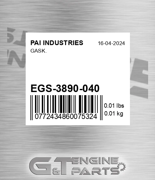 EGS-3890-040 Gask.