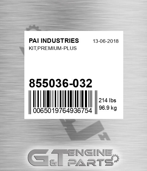 855036-032 Kit,premium-plus for PAI INDUSTRIES