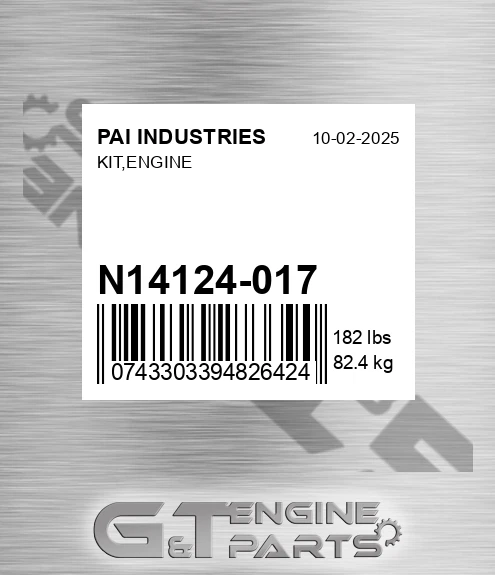 N14124-017 Kit,engine for PAI INDUSTRIES