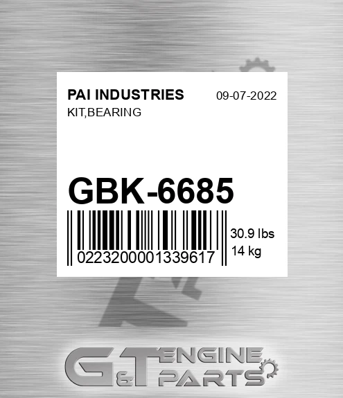 GBK-6685 Kit,bearing