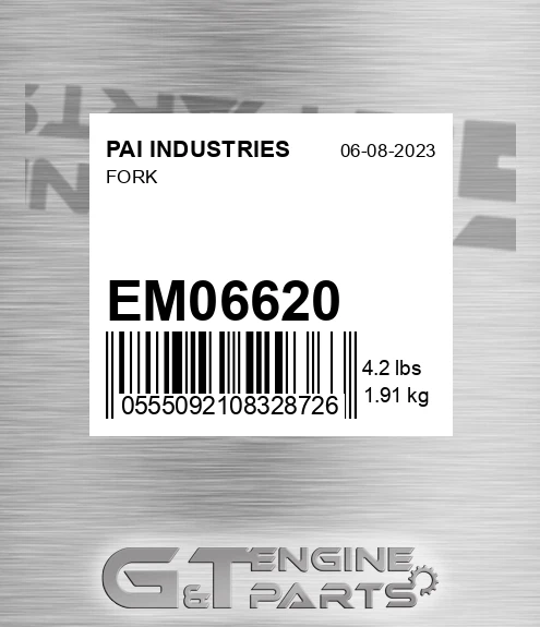 EM06620 Fork for PAI INDUSTRIES