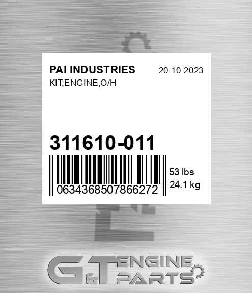 311610-011 Kit,engine,o/h