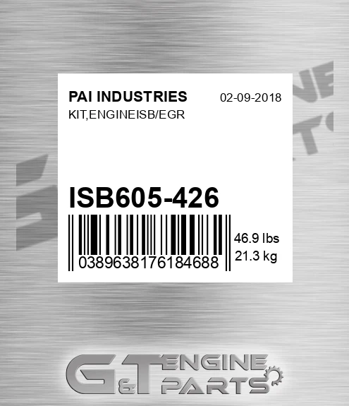 ISB605-426 Kit,engineisb/egr for PAI INDUSTRIES