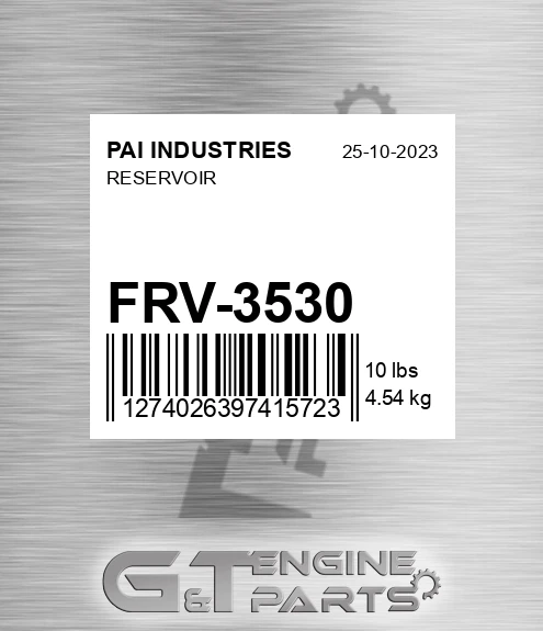 FRV-3530 Reservoir for PAI INDUSTRIES