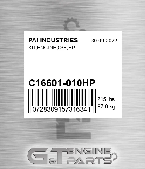 C16601-010HP Kit,engine,o/h,hp for PAI INDUSTRIES