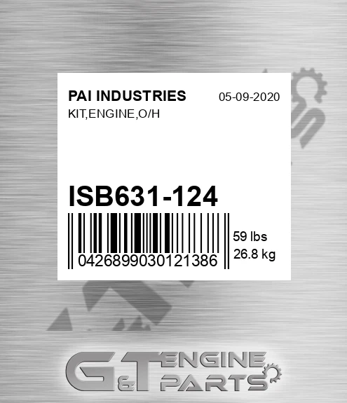ISB631-124 Kit,engine,o/h for PAI INDUSTRIES