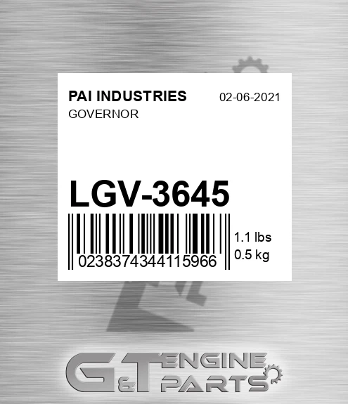 LGV-3645 Governor for PAI INDUSTRIES