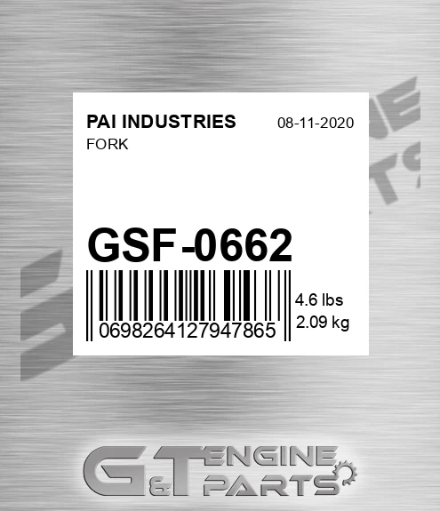 GSF-0662 Fork for PAI INDUSTRIES