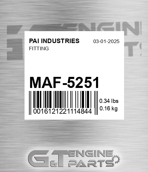 MAF-5251 Fitting for PAI INDUSTRIES