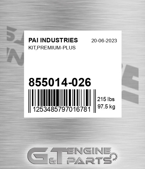 855014-026 Kit,premium-plus for PAI INDUSTRIES