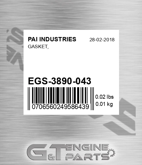 EGS-3890-043 Gasket,