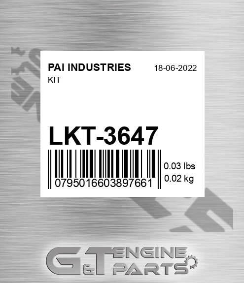 LKT-3647 Kit for PAI INDUSTRIES