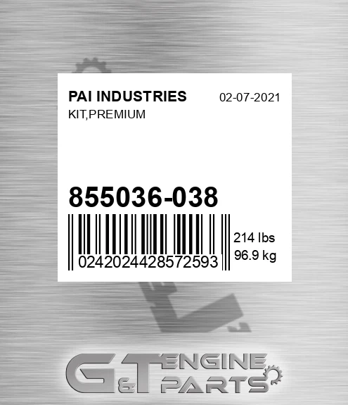 855036-038 Kit,premium for PAI INDUSTRIES