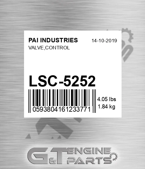 LSC-5252 Valve,control