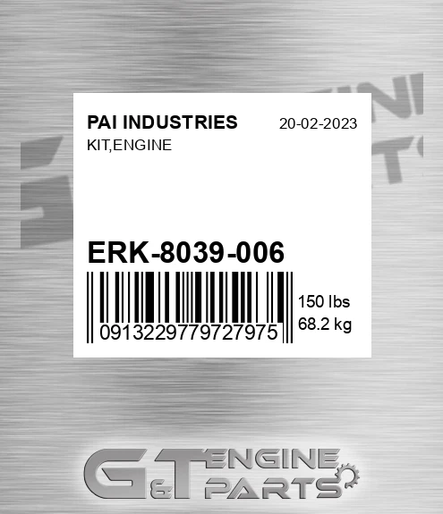 ERK-8039-006 Kit,engine for PAI INDUSTRIES