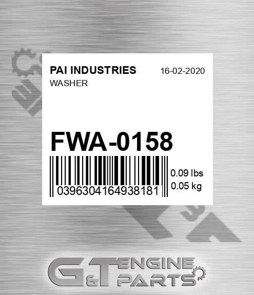 FWA-0158 Washer
