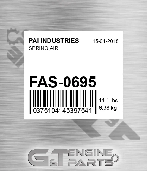 FAS-0695 Spring,air for PAI INDUSTRIES