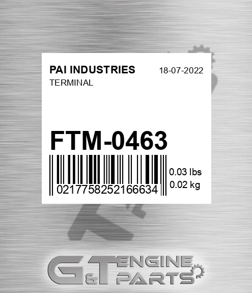 FTM-0463 Terminal for PAI INDUSTRIES