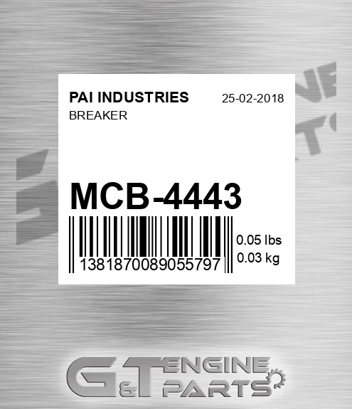 MCB-4443 Breaker for PAI INDUSTRIES