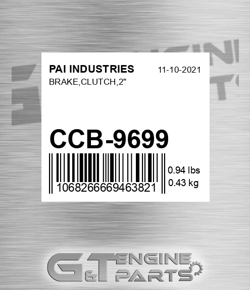 CCB-9699 Brake,clutch,2" for PAI INDUSTRIES