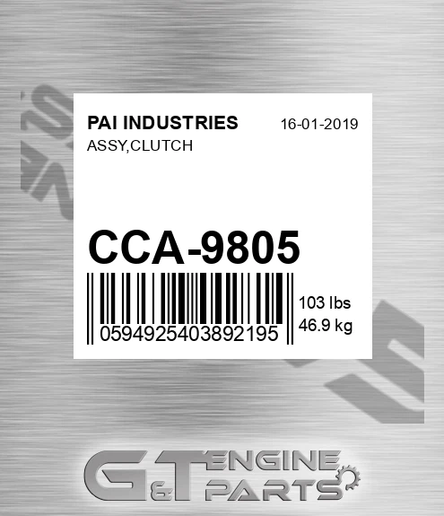 CCA-9805 Assy,clutch for PAI INDUSTRIES