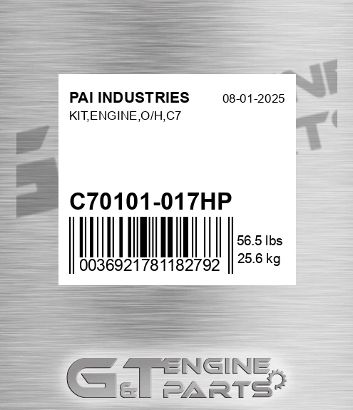 C70101-017HP Kit,engine,o/h,c7