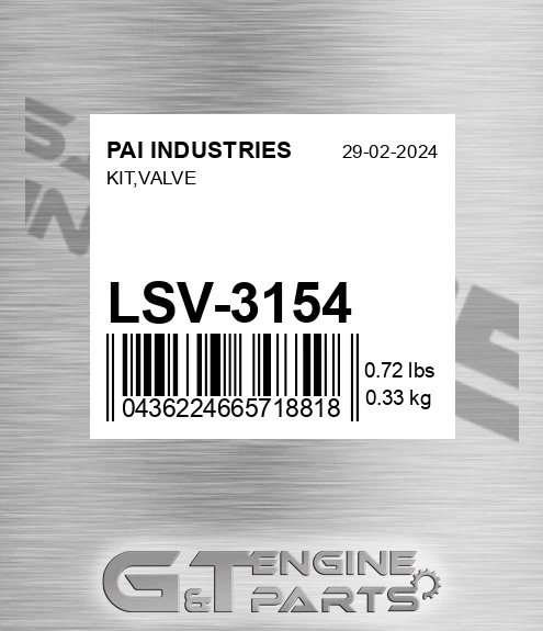 LSV-3154 Kit,valve