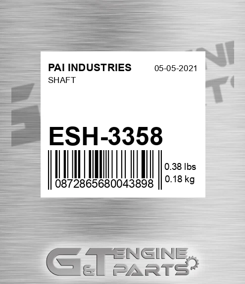 ESH-3358 Shaft for PAI INDUSTRIES