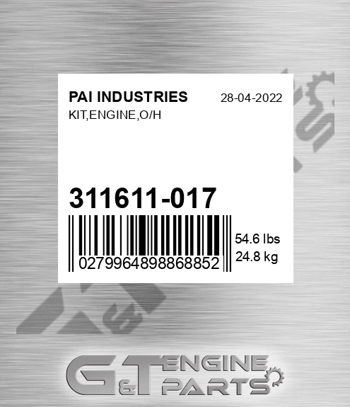 311611-017 Kit,engine,o/h for PAI INDUSTRIES