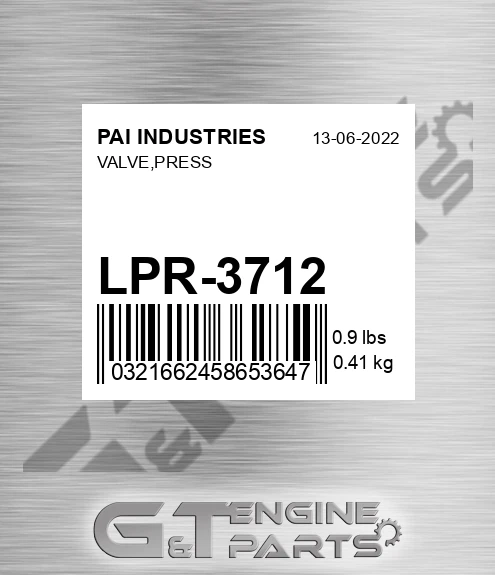 LPR-3712 Valve,press