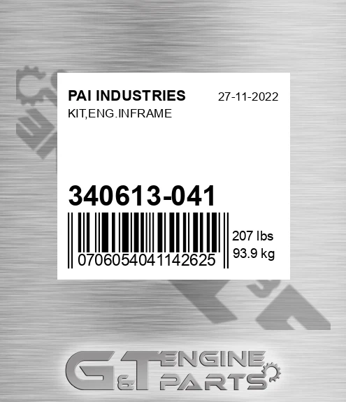 340613-041 Kit,eng.inframe for PAI INDUSTRIES