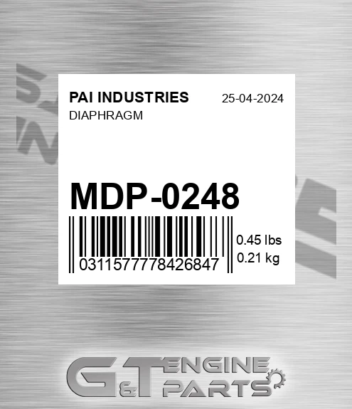 MDP-0248 Diaphragm for PAI INDUSTRIES