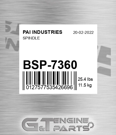 BSP-7360 Spindle