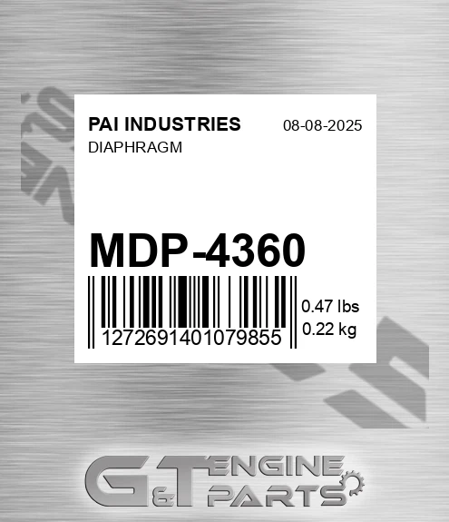 MDP-4360 Diaphragm for PAI INDUSTRIES