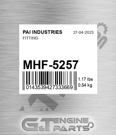 MHF-5257 Fitting for PAI INDUSTRIES