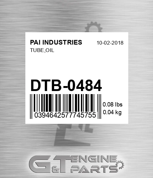 DTB-0484 Tube,oil