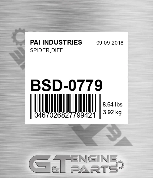 BSD-0779 Spider,diff. for PAI INDUSTRIES