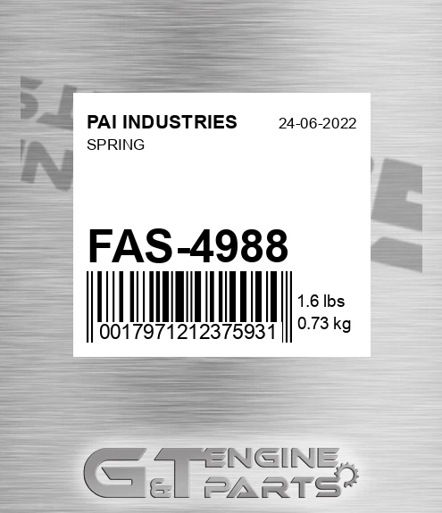 FAS-4988 Spring for PAI INDUSTRIES