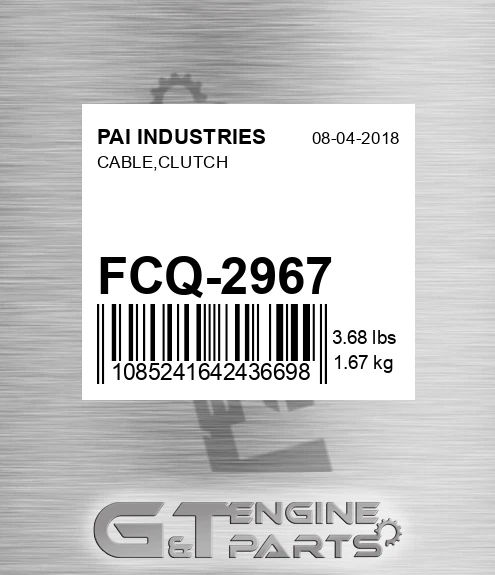 FCQ-2967 Cable,clutch for PAI INDUSTRIES
